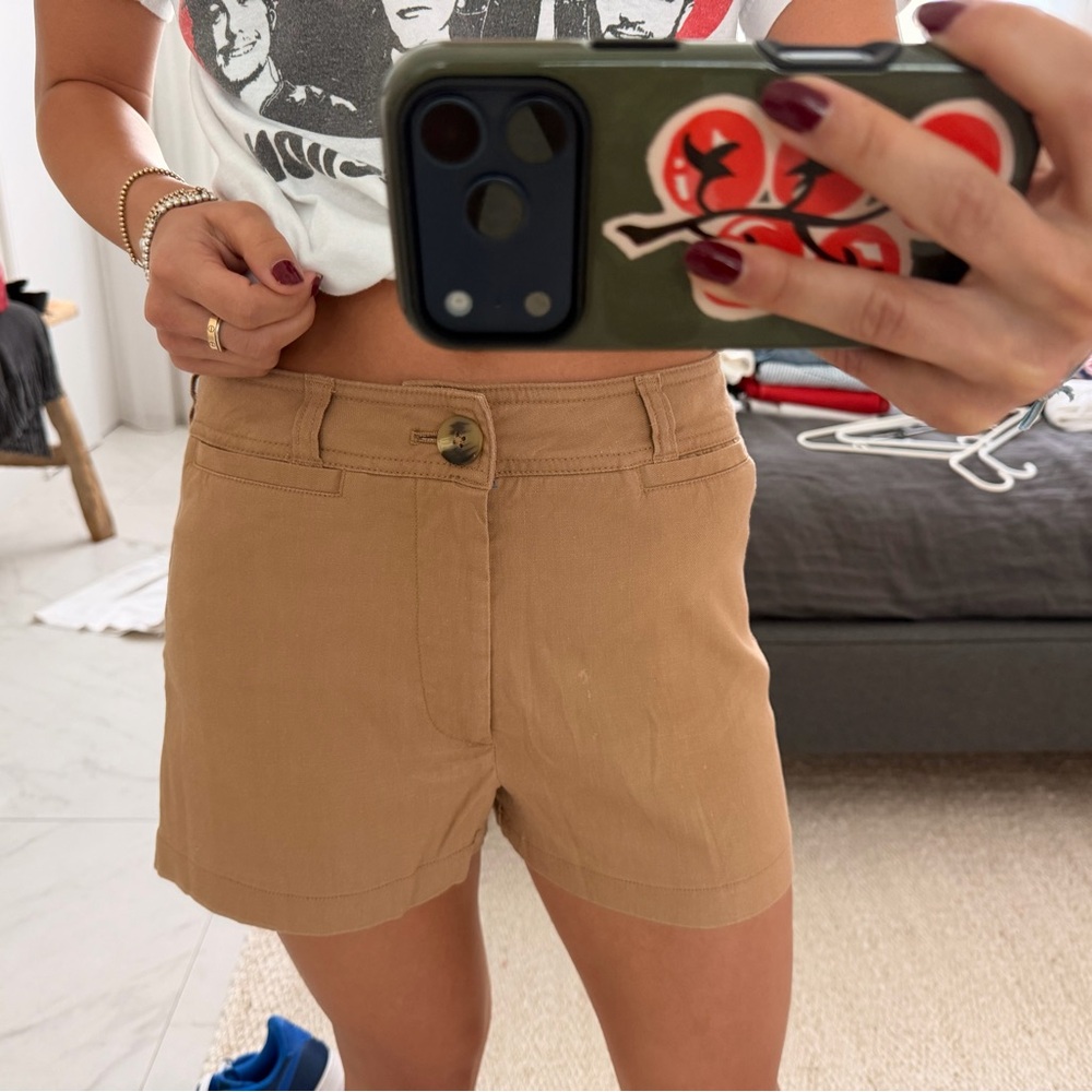 Maeve High Waist Tan Shorts